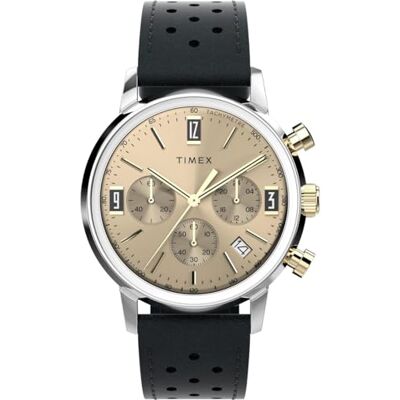 Timex Orologio cronografo da uomo con cinturino in pelle Marlin Timex Orologio cronografo da uomo con cinturino in pelle Marlin