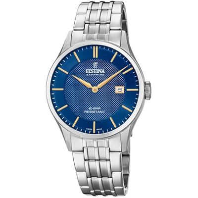 Festina Swiss Made Orologio Uomo in Acciaio Inox. 316l Argentato Festina Swiss Made Orologio Uomo in Acciaio Inox. 316l Argentato