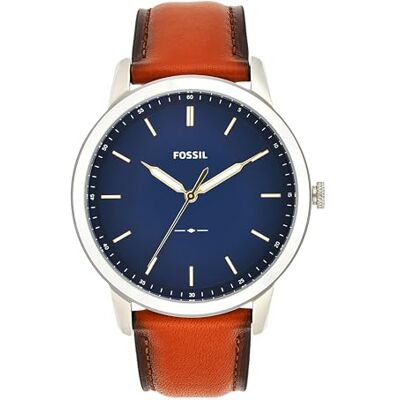 Fossil Minimalist orologio da uomo, movimento al quarzo con bracciale in acciaio o cinturino in pelle Fossil Minimalist orologio da uomo, movimento al quarzo con bracciale in acciaio o cinturino in pelle