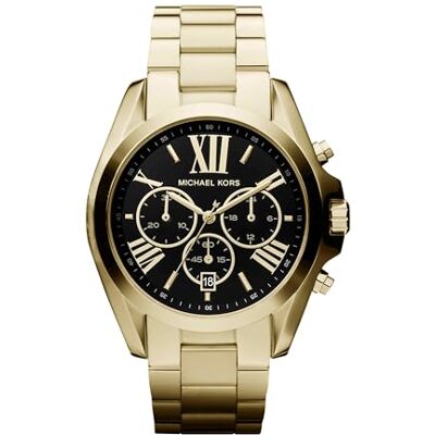 Michael Kors Oversized Bradshaw orologio al quarzo cronografo con cinturino in acciaio inossidabile oro da donna Michael Kors Oversized Bradshaw orologio al quarzo cronografo con cinturino in acciaio inossidabile oro da donna