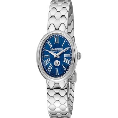 Roberto Cavalli Orologio da polso da donna al quarzo Moda bracciale e cassa in Acciaio INOX di colore Grigio display analogico blu Roberto Cavalli Orologio da polso da donna al quarzo Moda bracciale e cassa in Acciaio INOX di colore Grigio display analogico blu