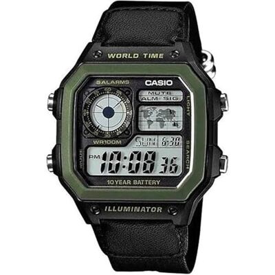 Casio VDF Orologio da polso da uomo, cinturino in nylon colore nero Casio VDF Orologio da polso da uomo, cinturino in nylon colore nero