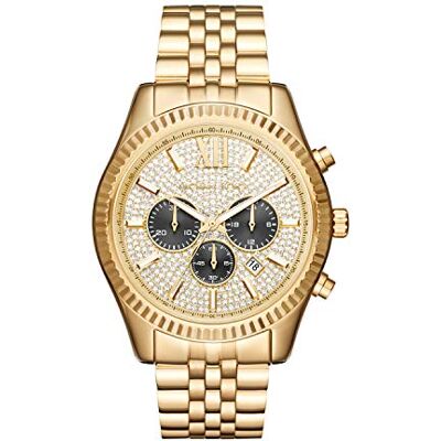 Michael Kors Orologio Lexington per uomo, movimento cronografo al quarzo da 44 mm con cinturino in acciaio inossidabile Michael Kors Orologio Lexington per uomo, movimento cronografo al quarzo da 44 mm con cinturino in acciaio inossidabile