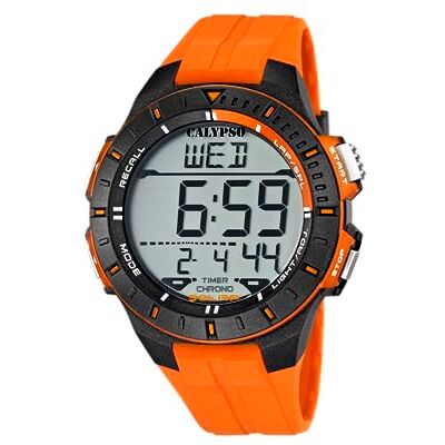CALYPSO Orologio Digitale Uomo in Gomma Arancione Orologio Sportivo Uomo CALYPSO Orologio Digitale Uomo in Gomma Arancione Orologio Sportivo Uomo