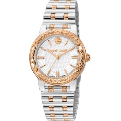 Roberto Cavalli Orologio da polso da donna al quarzo Moda bracciale e cassa in Acciaio INOX di colore Oro display analogico grigio Roberto Cavalli Orologio da polso da donna al quarzo Moda bracciale e cassa in Acciaio INOX di colore Oro display analogico grigio