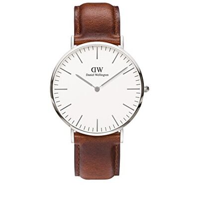 Daniel Wellington Classic St Mawes, brown/silver watch, 40 mm, leather, for men Daniel Wellington Classic St Mawes, brown/silver watch, 40 mm, leather, for men