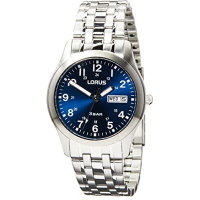 Lorus Orologio analogico al quarzo da uomo con bracciale in metallo, Nero Lorus Orologio analogico al quarzo da uomo con bracciale in metallo, Nero