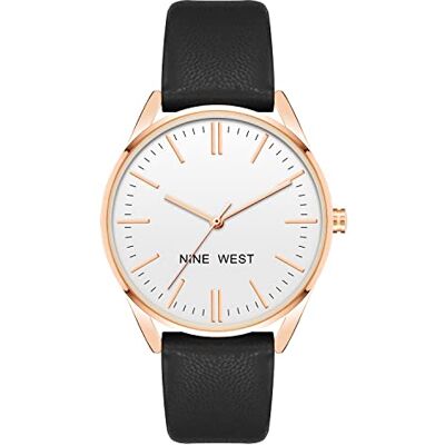 Nine West Orologio da polso da donna, Nero/Oro Rosa Nine West Orologio da polso da donna, Nero/Oro Rosa