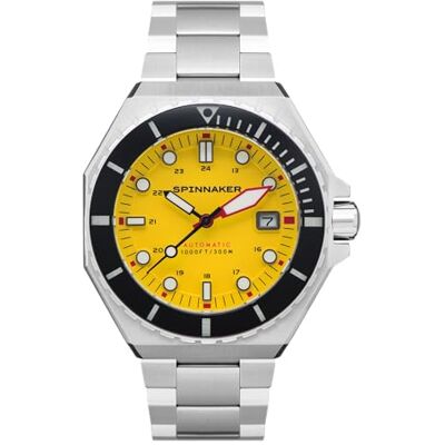 Spinnaker Dumas Orologio da uomo 44 mm automatico a 3 lancette con cinturino in acciaio inossidabile massiccio SP-5081 Spinnaker Dumas Orologio da uomo 44 mm automatico a 3 lancette con cinturino in acciaio inossidabile massiccio SP-5081