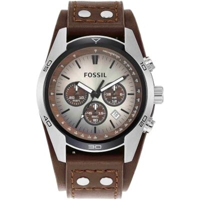 Fossil Orologio Coachman da uomo, movimento cronografo al quarzo con cinturino in pelle Fossil Orologio Coachman da uomo, movimento cronografo al quarzo con cinturino in pelle