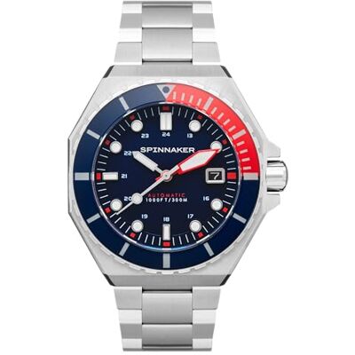 Spinnaker Dumas Orologio da uomo 44 mm automatico a 3 lancette con cinturino in acciaio inossidabile massiccio SP-5081 Spinnaker Dumas Orologio da uomo 44 mm automatico a 3 lancette con cinturino in acciaio inossidabile massiccio SP-5081