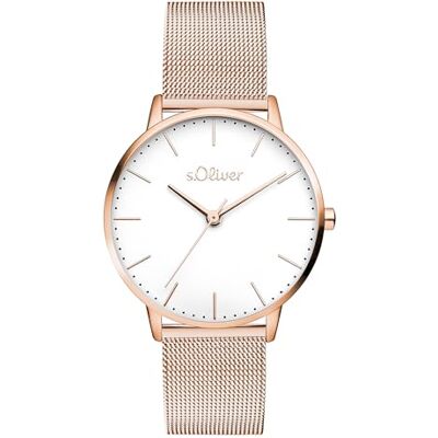 s.Oliver Orologio da donna rotondo oro rosa 16 mm elegante orologio da donna in metallo con movimento al quarzo impermeabile 3 ATM antigraffio s.Oliver Orologio da donna rotondo oro rosa 16 mm elegante orologio da donna in metallo con movimento al quarzo impermeabile 3 ATM antigraffio