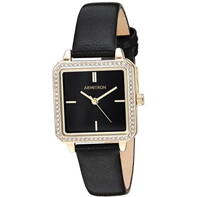 Armitron Orologio da donna con cinturino in vera pelle con accenti di cristallo, Armitron Orologio da donna con cinturino in vera pelle con accenti di cristallo,