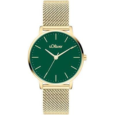 s.Oliver Orologio da donna rotondo oro 16 mm elegante orologio da donna in metallo con movimento al quarzo impermeabile 3 ATM antigraffio s.Oliver Orologio da donna rotondo oro 16 mm elegante orologio da donna in metallo con movimento al quarzo impermeabile 3 ATM antigraffio