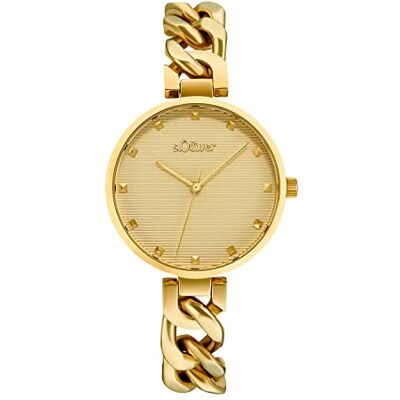 s.Oliver Orologio da polso da Donna al quarzo Analogico, con Bracciale in Acciaio Inossidabile, oro, impermeabile a 3 bar, fornito in confezione regalo s.Oliver Orologio da polso da Donna al quarzo Analogico, con Bracciale in Acciaio Inossidabile, oro, impermeabile a 3 bar, fornito in confezione regalo