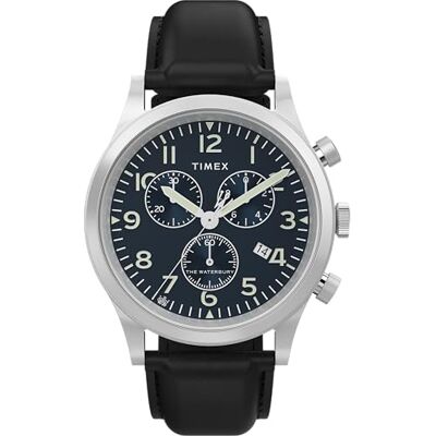 Timex TW2Y54100 Waterbury Orologio cronografo da uomo con cinturino in pelle da 42 mm Timex TW2Y54100 Waterbury Orologio cronografo da uomo con cinturino in pelle da 42 mm