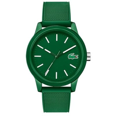 Lacoste Orologio Analogico al Quarzo da Uomo Collezione .12.12 con Cinturino in Silicone Verde Lacoste Orologio Analogico al Quarzo da Uomo Collezione .12.12 con Cinturino in Silicone Verde