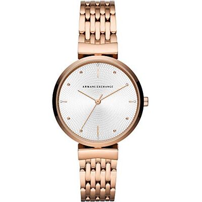 Armani Orologio da donna, movimento a tre lancette, cassa in acciaio inossidabile oro rosa 36 mm con bracciale in acciaio inossidabile, , Tono oro rosa e bianco Armani Orologio da donna, movimento a tre lancette, cassa in acciaio inossidabile oro rosa 36 mm con bracciale in acciaio inossidabile, , Tono oro rosa e bianco