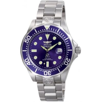 Invicta Pro Diver Orologio da Uomo in acciaio inossidabile con movimento Automatico 47mm, Argento / Blu Invicta Pro Diver Orologio da Uomo in acciaio inossidabile con movimento Automatico 47mm, Argento / Blu