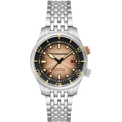 Spinnaker Bradner Orologio da uomo 42 mm automatico a 3 lancette con cinturino in vera pelle o acciaio inossidabile SP-5062 Spinnaker Bradner Orologio da uomo 42 mm automatico a 3 lancette con cinturino in vera pelle o acciaio inossidabile SP-5062