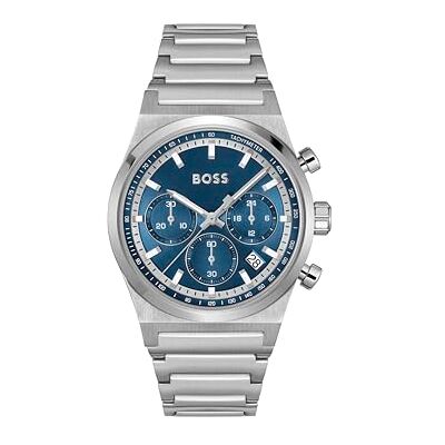 Boss Orologio con Cronografo al Quarzo da Uomo Collezione CANDOR CHRONO con Cinturino in Acciaio Inossidabile Argentato, , Dark Blue Boss Orologio con Cronografo al Quarzo da Uomo Collezione CANDOR CHRONO con Cinturino in Acciaio Inossidabile Argentato, , Dark Blue