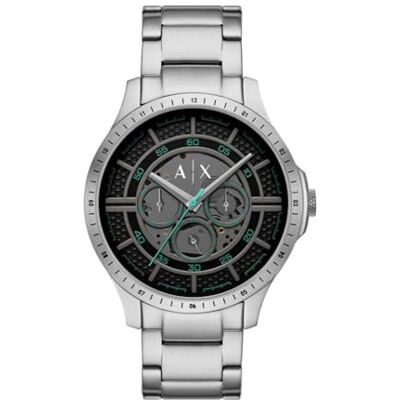 Armani Orologio da uomo, Movimento al quarzo multifunzione e cassa da 46 mm con cinturino in acciaio inossidabile Armani Orologio da uomo, Movimento al quarzo multifunzione e cassa da 46 mm con cinturino in acciaio inossidabile
