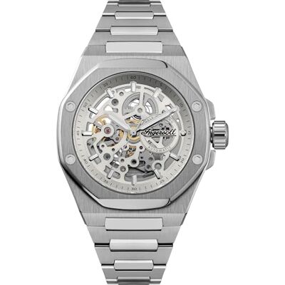 Ingersoll The Faller Orologio automatico da uomo, 43,5 mm, con quadrante grigio e bracciale in acciaio inox argentato Ingersoll The Faller Orologio automatico da uomo, 43,5 mm, con quadrante grigio e bracciale in acciaio inox argentato