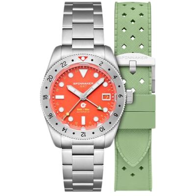 Spinnaker Orologio da uomo 39 mm Croft 39 GMT automatico edizione limitata con cinturino in acciaio inox massiccio SP-5157 Spinnaker Orologio da uomo 39 mm Croft 39 GMT automatico edizione limitata con cinturino in acciaio inox massiccio SP-5157