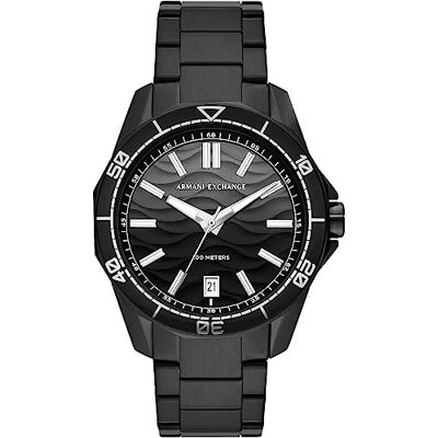 Armani Orologio per uomo, Movimento al quarzo con data a tre lancette e cassa da 44 mm con cinturino in acciaio o silicone Armani Orologio per uomo, Movimento al quarzo con data a tre lancette e cassa da 44 mm con cinturino in acciaio o silicone