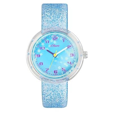 s.Oliver sOliver Orologio da polso per bambini, orologio analogico al quarzo, con cinturino in nylon/tessuto, resistente all'acqua fino a 3 bar, fornito in una confezione regalo s.Oliver sOliver Orologio da polso per bambini, orologio analogico al quarzo, con cinturino in nylon/tessuto, resistente all'acqua fino a 3 bar, fornito in una confezione regalo