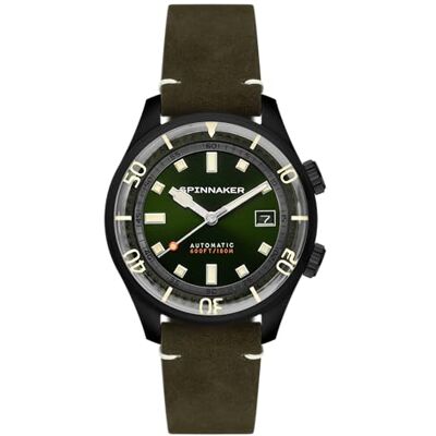 Spinnaker Bradner Orologio da uomo 42 mm automatico a 3 lancette con cinturino in vera pelle o acciaio inossidabile SP-5062 Spinnaker Bradner Orologio da uomo 42 mm automatico a 3 lancette con cinturino in vera pelle o acciaio inossidabile SP-5062