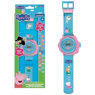 Lexibook , Peppa Pig, Orologio da polso regolabile con proiezioni, proietta 20 immagini di Peppa Pig, schermo digitale, per bambini, Lexibook , Peppa Pig, Orologio da polso regolabile con proiezioni, proietta 20 immagini di Peppa Pig, schermo digitale, per bambini,