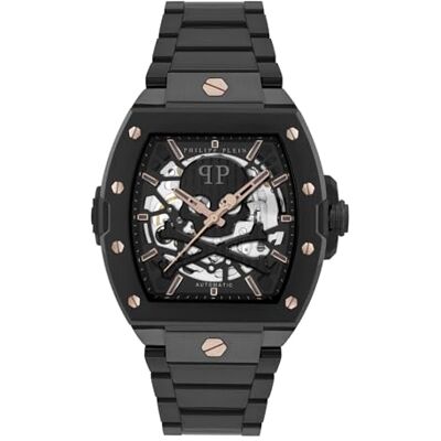 Philipp Plein Orologio automatico , Nero, Bracciale Philipp Plein Orologio automatico , Nero, Bracciale