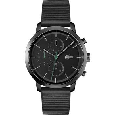 Lacoste Orologio Analogico Multifunzione al Quarzo da Uomo Collezione REPLAY con Cinturino in Pelle Nero Lacoste Orologio Analogico Multifunzione al Quarzo da Uomo Collezione REPLAY con Cinturino in Pelle Nero