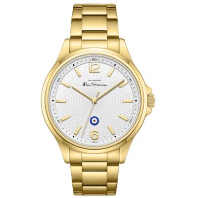 Ben Sherman Orologio da uomo Westminster con quadrante bianco goffrato e bracciale in acciaio inossidabile color oro Ben Sherman Orologio da uomo Westminster con quadrante bianco goffrato e bracciale in acciaio inossidabile color oro