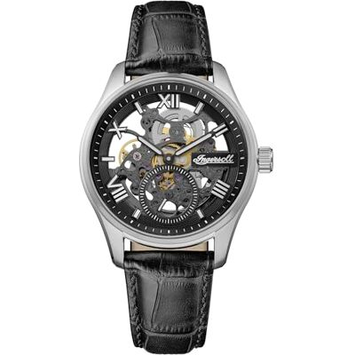 Ingersoll The Maverick Orologio automatico da uomo da 48 mm con quadrante nero e cinturino in pelle nera Ingersoll The Maverick Orologio automatico da uomo da 48 mm con quadrante nero e cinturino in pelle nera