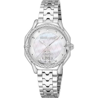 Roberto Cavalli Orologio da polso da donna al quarzo Moda bracciale e cassa in Acciaio INOX di colore Grigio display analogico grigio Roberto Cavalli Orologio da polso da donna al quarzo Moda bracciale e cassa in Acciaio INOX di colore Grigio display analogico grigio