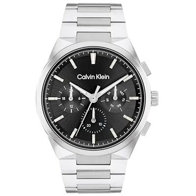 Calvin Klein Orologio con Movimento al Quarzo a Tre Lancette da Uomo Collezione DISTINGUISH con Cinturino in Acciaio Inossidabile Argentato Calvin Klein Orologio con Movimento al Quarzo a Tre Lancette da Uomo Collezione DISTINGUISH con Cinturino in Acciaio Inossidabile Argentato