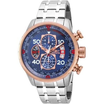 Invicta Aviator Orologio da Uomo in Acciaio Inossidabile con Movimento al Quarzo 48 mm Invicta Aviator Orologio da Uomo in Acciaio Inossidabile con Movimento al Quarzo 48 mm