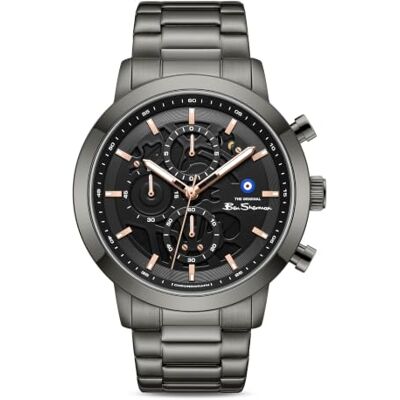 Ben Sherman Orologio da uomo Nottingham con quadrante scheletrato nero, bracciale in acciaio inossidabile color canna di fucile Ben Sherman Orologio da uomo Nottingham con quadrante scheletrato nero, bracciale in acciaio inossidabile color canna di fucile