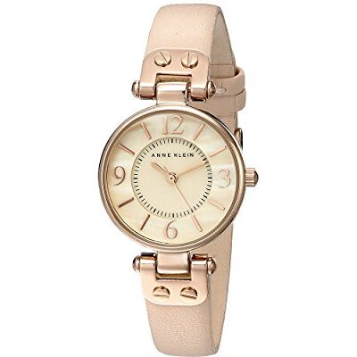 Anne Klein Orologio da donna con cinturino in pelle, Rosa Anne Klein Orologio da donna con cinturino in pelle, Rosa