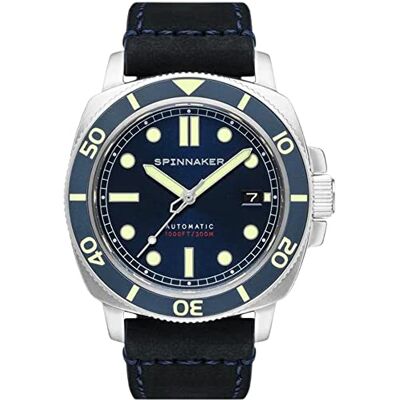 Spinnaker Hull Diver da uomo 42mm Orologio automatico a 3 lancette con cinturino in vera pelle o acciaio inossidabile SP-5088 Spinnaker Hull Diver da uomo 42mm Orologio automatico a 3 lancette con cinturino in vera pelle o acciaio inossidabile SP-5088