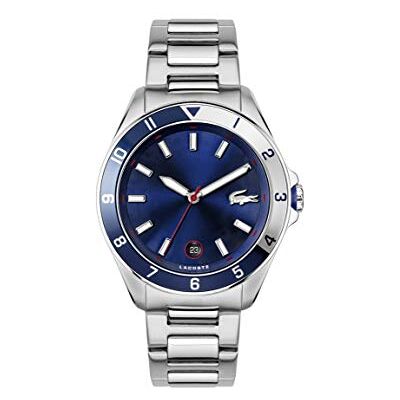 Lacoste Orologio Analogico al Quarzo da Uomo Collezione TIEBREAKER con Cinturino in Acciaio Inossidabile Argentato Lacoste Orologio Analogico al Quarzo da Uomo Collezione TIEBREAKER con Cinturino in Acciaio Inossidabile Argentato