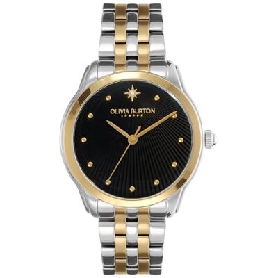 Burton Orologio Analogico al Quarzo da Donna Collezione STARLIGHT con Cinturino in Acciaio Inossidabile, Black Burton Orologio Analogico al Quarzo da Donna Collezione STARLIGHT con Cinturino in Acciaio Inossidabile, Black
