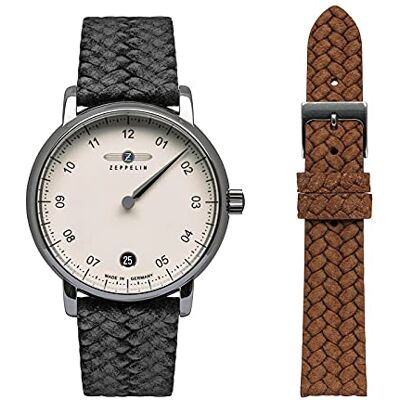 Zeppelin Orologio da donna con cinturino in pelle, 36 mm, ETA, al quarzo, monotimer, datario 8643, beige., cinghia Zeppelin Orologio da donna con cinturino in pelle, 36 mm, ETA, al quarzo, monotimer, datario 8643, beige., cinghia