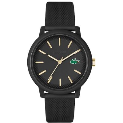 Lacoste Orologio Analogico al Quarzo da Uomo Collezione .12.12 con Cinturino in Silicone Nero Lacoste Orologio Analogico al Quarzo da Uomo Collezione .12.12 con Cinturino in Silicone Nero