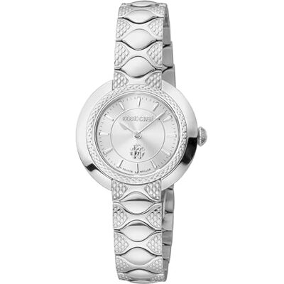 Roberto Cavalli Orologio da polso da donna al quarzo Moda bracciale e cassa in Acciaio INOX di colore Grigio display analogico grigio Roberto Cavalli Orologio da polso da donna al quarzo Moda bracciale e cassa in Acciaio INOX di colore Grigio display analogico grigio