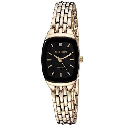 Armitron Orologio da polso da donna, con quadrante con vero diamante, 75/5195, Nero Armitron Orologio da polso da donna, con quadrante con vero diamante, 75/5195, Nero