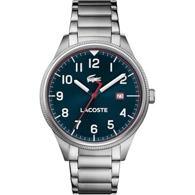 Lacoste Orologio Analogico al Quarzo da Uomo Collezione CONTINENTAL con Cinturino in Acciaio Inossidabile Argentato Lacoste Orologio Analogico al Quarzo da Uomo Collezione CONTINENTAL con Cinturino in Acciaio Inossidabile Argentato