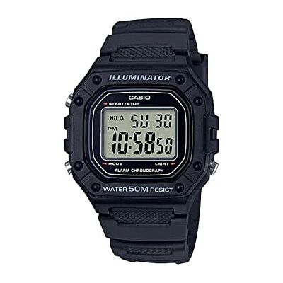 Casio Orologio da uomo W-218H-1AVCF classico con display digitale al quarzo nero Casio Orologio da uomo W-218H-1AVCF classico con display digitale al quarzo nero